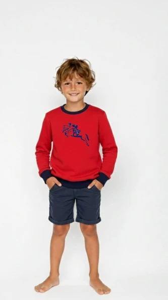 Çocuk Sweatshirt / Logo Baskılı - Kırmızı ürün görseli 1