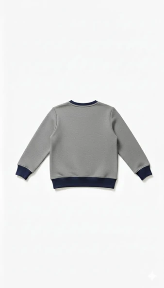 Çocuk Sweatshirt / Logo Baskılı - Gri - Resim 3