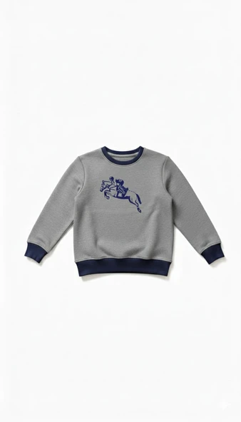 Çocuk Sweatshirt / Logo Baskılı - Gri - Resim 2