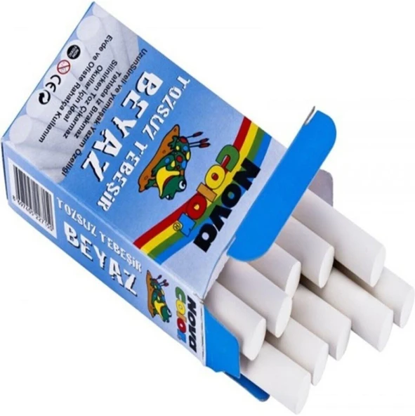 Nova Color Tozsuz Tebeşir 10'lu Beyaz Tebeşir Nc-4110 ürün görseli 1