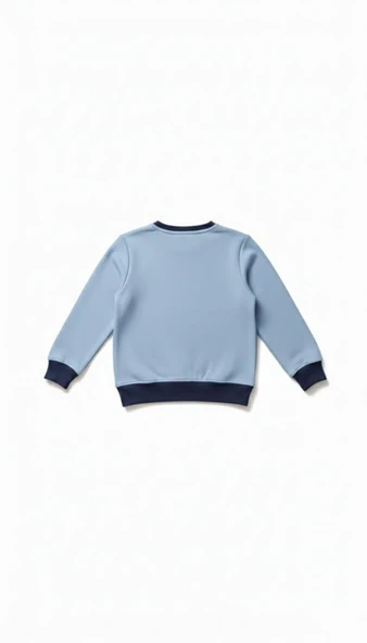 Çocuk Sweatshirt / Logo Baskılı - Mavi - Resim 3