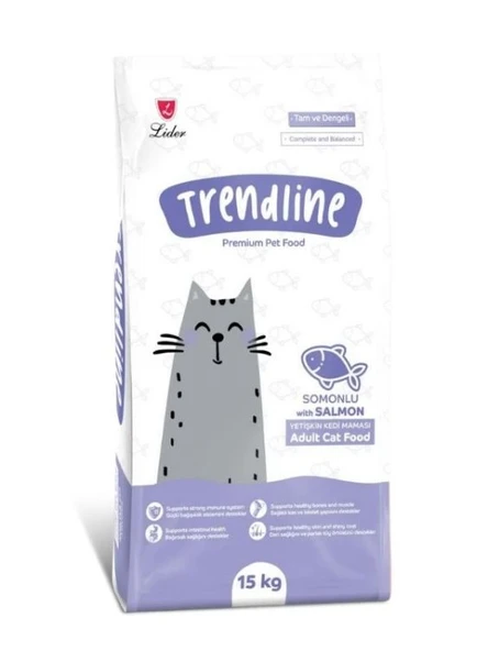 Trendline Somonlu Yetişkin Kedi Maması 15 Kg - Lezzetli ve Dengeli Beslenme ürün görseli 1