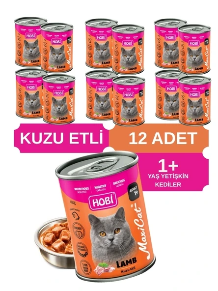 Hobi Maxicat Kuzu Etli Yetişkin Kedi Konservesi 400 Gr x 12 Adet ürün görseli 1