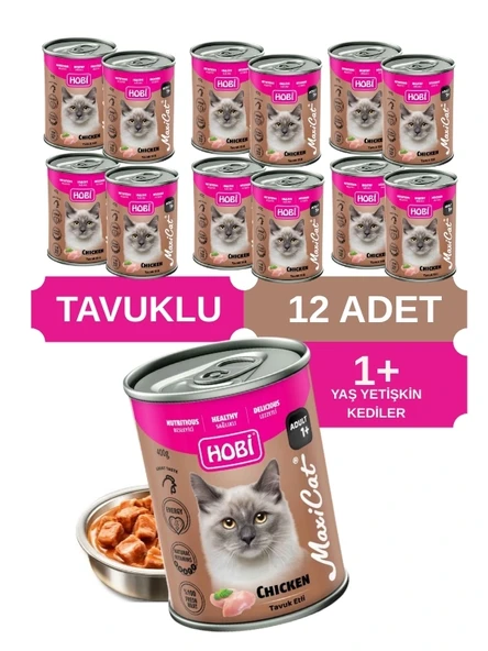 Hobi Maxicat Tavuklu Yetişkin Kedi Konservesi 400 Gr x 12 Adet ürün görseli 1