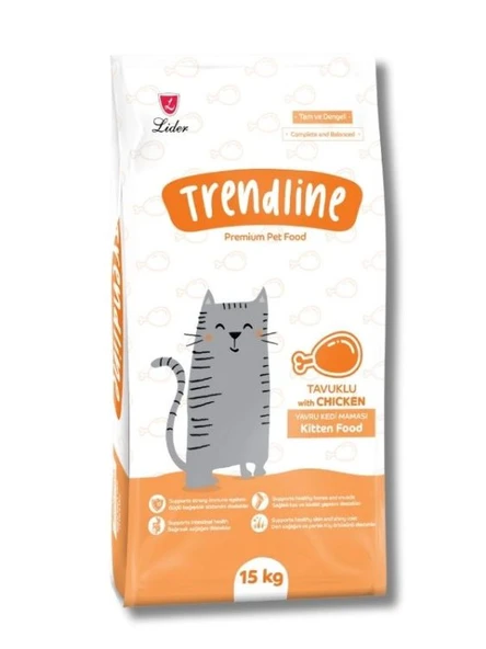 Trendline Tavuklu Yetişkin Kedi Maması 15 Kg - Sağlıklı Sindirim ve Güçlü Bağışıklık ürün görseli 1