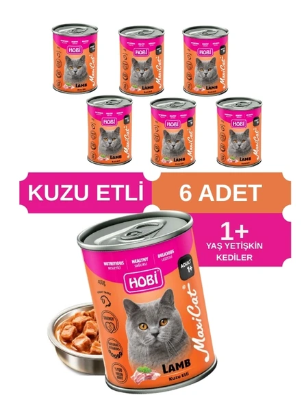 Hobi Maxicat Kuzu Etli Yetişkin Kedi Konservesi 400 Gr x 6 Adet ürün görseli 1