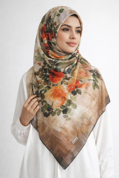 Miray Nevada Büyük Boy Organik Pamuk Eşarp - 120 x 120 - 06253 ürün görseli 1