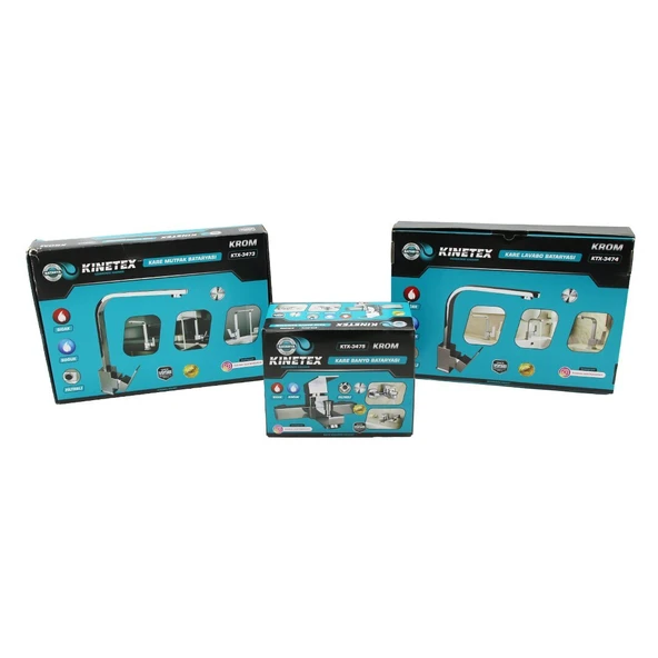 3LÜ KARE SET AÇ KAPA KROM BATARYA MUSLUK FİLTRELİ KARE BANYO+KARE EVYE MUTFAK+KARE LAVABO (4915) ürün görseli 1