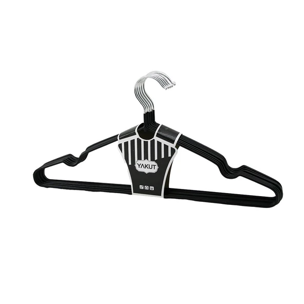 SİYAH 10PCS SİLİKON KAPLAMALI METAL ELBİSE ASKISI (4915) ürün görseli 1