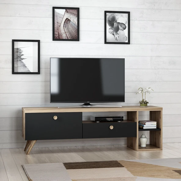Parion 150 cm Modern TV Sehpası  Siyah ürün görseli 1