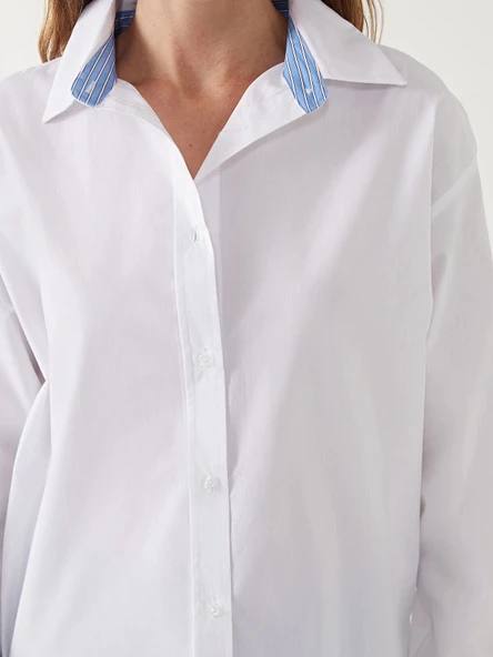 LCW Vision EKRU Oversize Kadın Gömlek - Resim 3