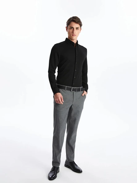 SOUTHBLUE Siyah Slim Fit Uzun Kollu Erkek Gömlek ürün görseli 1