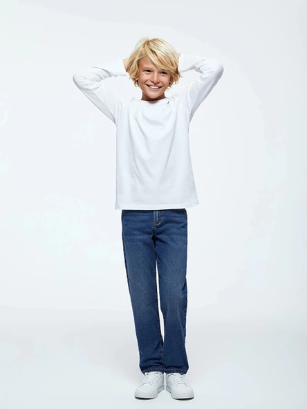 LCW Kids İNDİGO Beli Ayarlanabilir Lastikli Erkek Çocuk Jean Pantolon ürün görseli 1