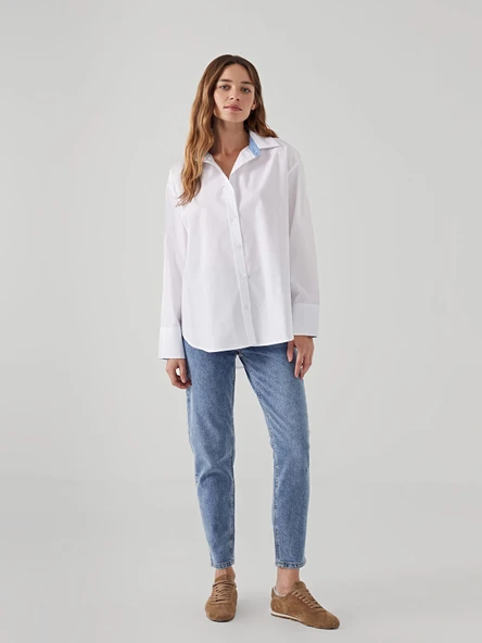 LCW Vision EKRU Oversize Kadın Gömlek - Resim 2