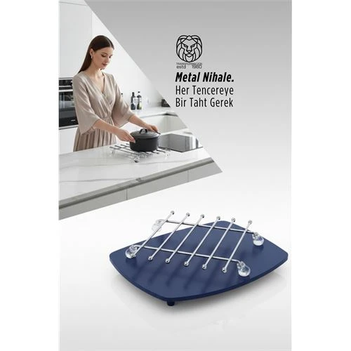Juliette Serisi Krom Kare Metal Nihale - 19 cm Isıya Dayanıklı Lüks Tencere Altlığı ürün görseli 1