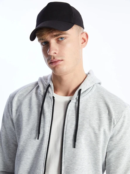 LCW Casual Gri Kapüşonlu Uzun Kollu Erkek Fermuarlı Sweatshirt ürün görseli 1