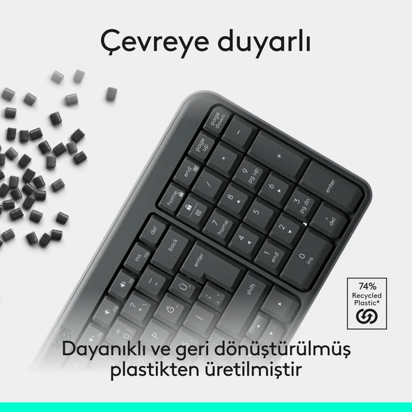Logitech K250 Kablosuz Bluetooth Klavye Siyah - Resim 4