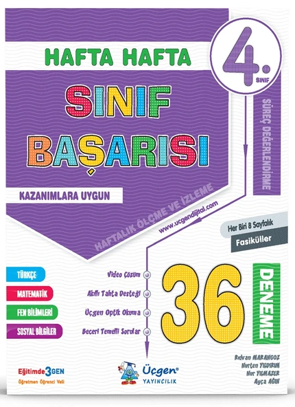 Üçgen 2025 4. Sınıf Hafta Hafta Sınıf Başarısı 36 Fasikül Deneme ürün görseli 1