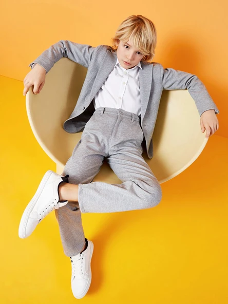 LCW Kids Beyaz Basic Uzun Kollu Erkek Çocuk Gömlek ürün görseli 1