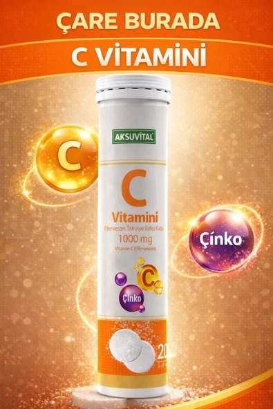 C Vitamini Efervesan 20 Tablet 1000 mg (C Vitamini & Çinko) ürün görseli 1