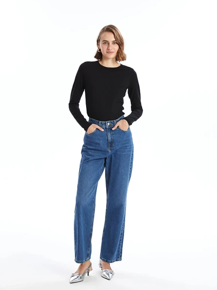 LCWAIKIKI Basic Siyah Bisiklet Yaka Kadın Body - Resim 3