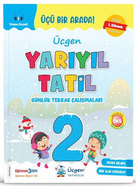 Üçgen 2026 2. Sınıf 1. Dönem Yarıyıl Tatil Kitabı Güncel Müfredat ürün görseli 1