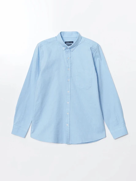 LCWAIKIKI Classic MAVİ Regular Fit Uzun Kollu Oxford Erkek Gömlek ürün görseli 1
