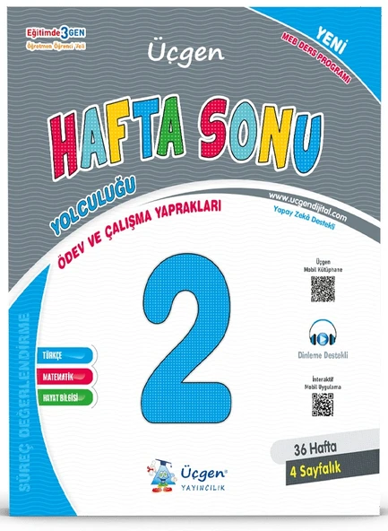 Üçgen 2026 2. Sınıf Hafta Sonu Ödev Ve Çalışma Yaprakları 36 Hafta Güncel Müfredat ürün görseli 1