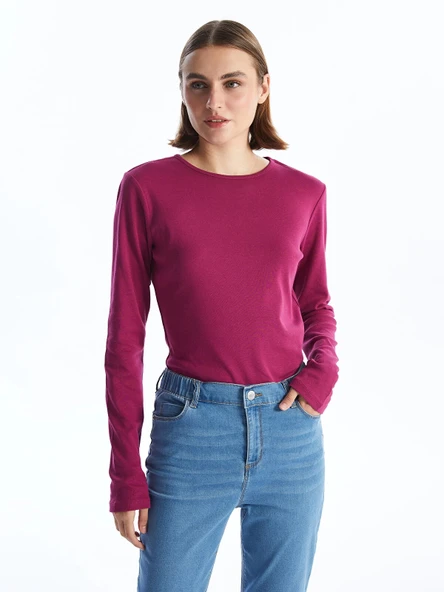LCWAIKIKI Classic Mürdüm Bisiklet Yaka Kadın Body ürün görseli 1