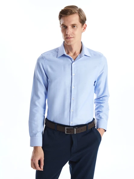 LCWAIKIKI Formal Mavi Slim Fit Uzun Kollu Oxford Erkek Gömlek ürün görseli 1