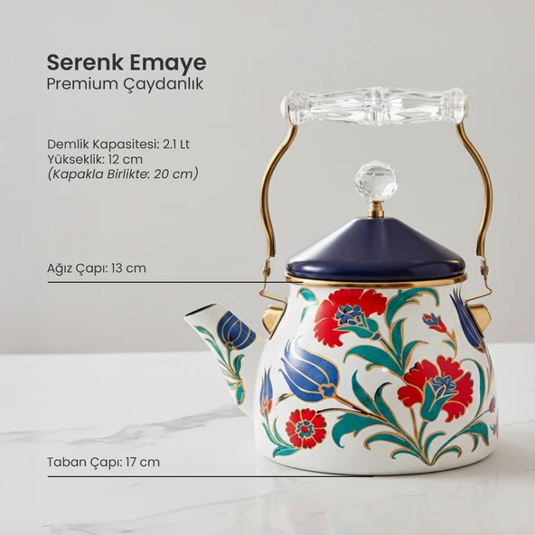 Serenk Emaye Premium Çaydanlık - Resim 6