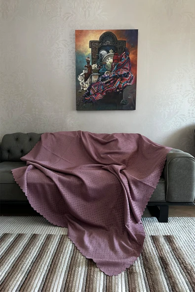 Sofline Kadife Şönil Koltuk Örtüsü, Kaymaz Kanepe Örtüsü, Koltuk Şalı (180 x 220cm) ürün görseli 1