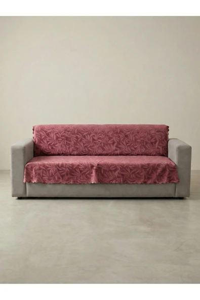 Sofline Kaymaz Tabanlı Tay Tüyü Çekyat, Koltuk, Kanepe Örtüsü(PEMBE RENK)(175X210CM) ürün görseli 1