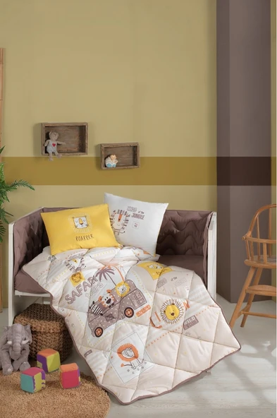 Clasy Bebek Uyku Seti %100 Pamuk Ranforce Lion Sarı ürün görseli 1
