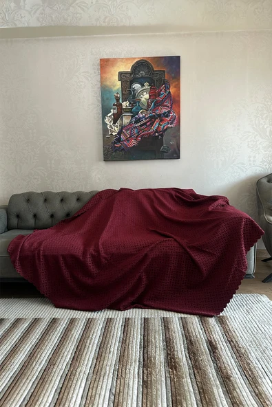 Sofline Kadife Şönil Koltuk Örtüsü, Kaymaz Kanepe Örtüsü, Koltuk Şalı (180 x 220cm) ürün görseli 1