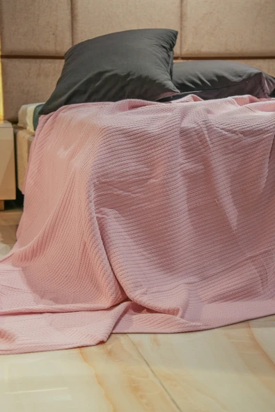 Sofline %100 Pamuk Tek Kişilik Yazlık Örgü Pike, Yatak Örtüsü, Terletmez Kumaş (160X240CM) ürün görseli 1