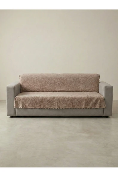 Sofline Kaymaz Tabanlı Tay Tüyü Çekyat, Koltuk, Kanepe Örtüsü(BEJ RENK)(175X210CM) ürün görseli 1