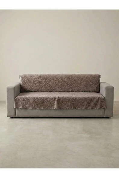 Sofline Kaymaz Tabanlı Tay Tüyü Çekyat Örtüsü, Koltuk Örtüsü, Kanepe Örtüsü(AÇIK VİZON RENK)(175X210CM) ürün görseli 1