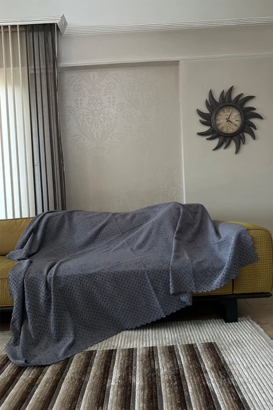 Sofline Kadife Şönil Koltuk Örtüsü, Kaymaz Kanepe Örtüsü, Koltuk Şalı (180 x 220cm) ürün görseli 1