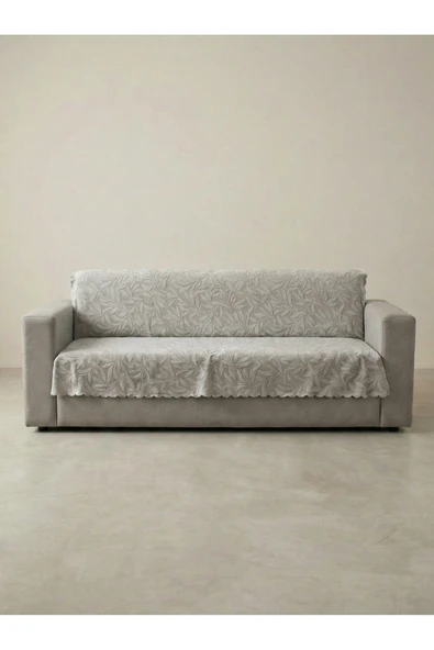 Sofline Kaymaz Tabanlı Tay Tüyü Çekyat, Koltuk, Kanepe Örtüsü( KREM )(175X210CM) ürün görseli 1