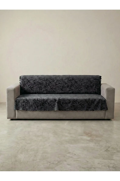 Sofline Kaymaz Tabanlı Tay Tüyü Çekyat, Koltuk, Kanepe Örtüsü(ANTRASİT RENK)(175X210CM) ürün görseli 1
