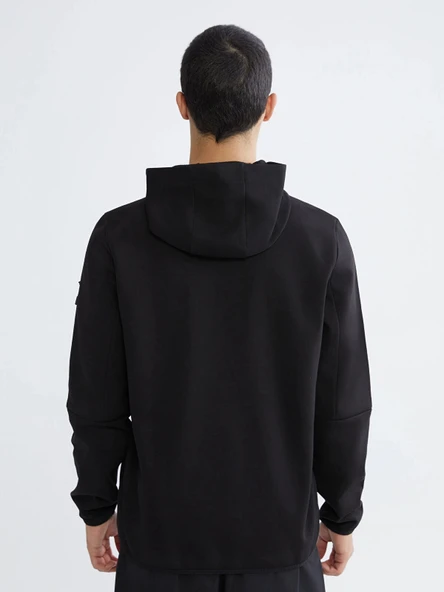 XSIDE ACTIVE Siyah Kapüşonlu Erkek Fermuarlı Sweatshirt - Resim 4
