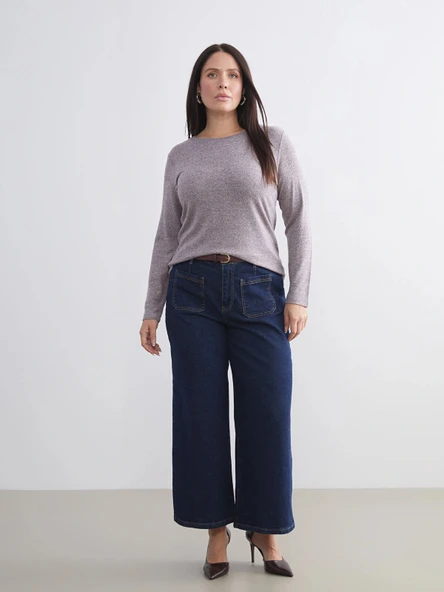 LCWAIKIKI Basic Pembe Bisiklet Yaka Kadın Body - Resim 6