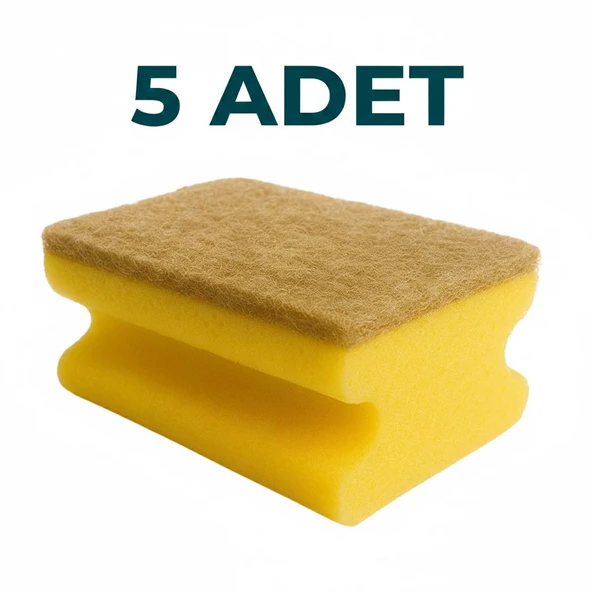 Everklean 5 Adet Lifli Sisal Oluklu Bulaşık Süngeri Özel Dokulu Doğal Dayanıklı Pinterest Mutfak Temizlik Süngeri  Sarı 17x8 ürün görseli 1