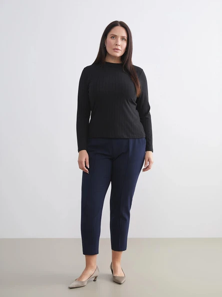 LCWAIKIKI Basic Siyah Dik Yaka Kadın Body - Resim 6