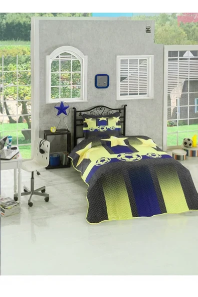 Sofline Fanatik FB Tek Kişilik Kapitone Yatak Örtüsü - Fenerbahce Temalı (175 x 240cm) ürün görseli 1