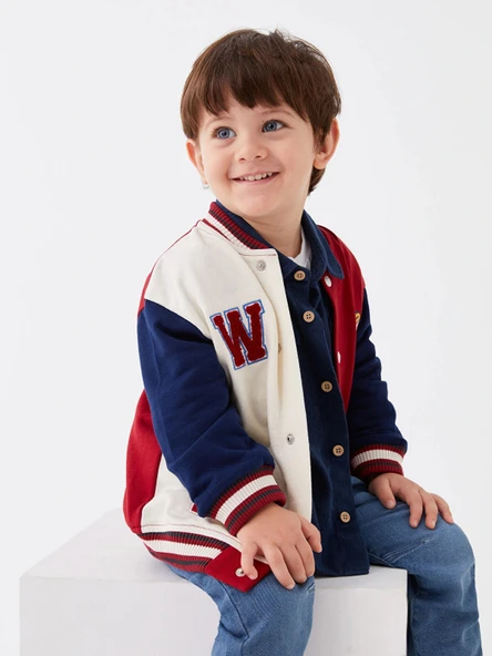 LCW baby Kırmızı Kolej Yaka Uzun Kollu Erkek Bebek Fermuarlı Sweatshirt ürün görseli 1