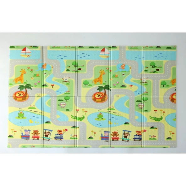 Bebebao Doğa Keşif Yolu ile Minik Kaşifler Gökyüzü ve Dağ Rotaları Katlanabilir Oyun Matı 200x130x1 cm ürün görseli 1