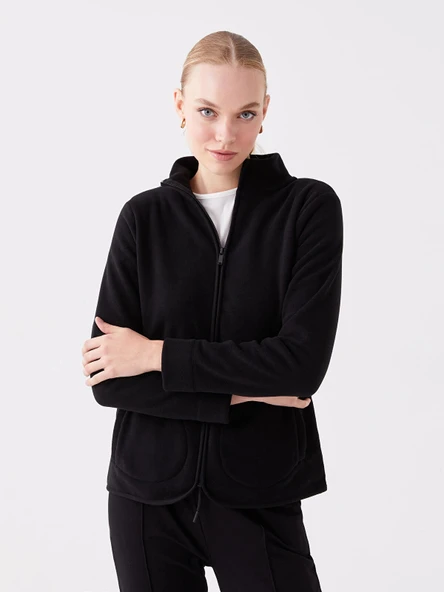 LCWAIKIKI Basic Siyah Dik Yaka Kadın Outdoor Polar ürün görseli 1