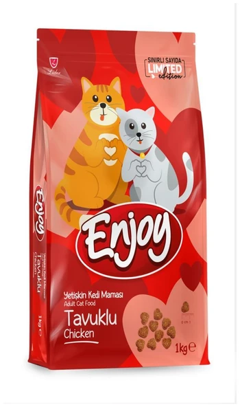 Enjoy Tavuklu Kedi Maması 1 kg (Sevgililer Günü Özel Ambalaj) ürün görseli 1